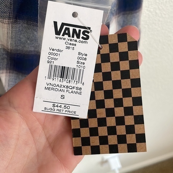 Vans Meridian Flannel Shirt Plaid Long Sleeve Button Up Top New Size S - Picture 2 of 9